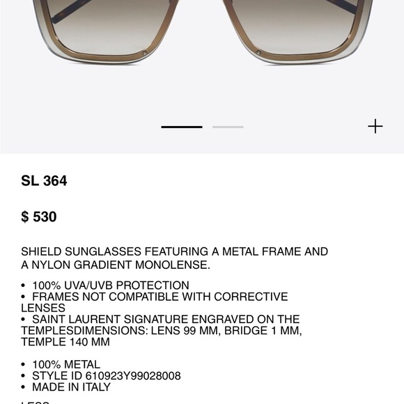 Saint Laurent SL 364 MASK 010 GOLD sunglasses - Picture 11 of 11